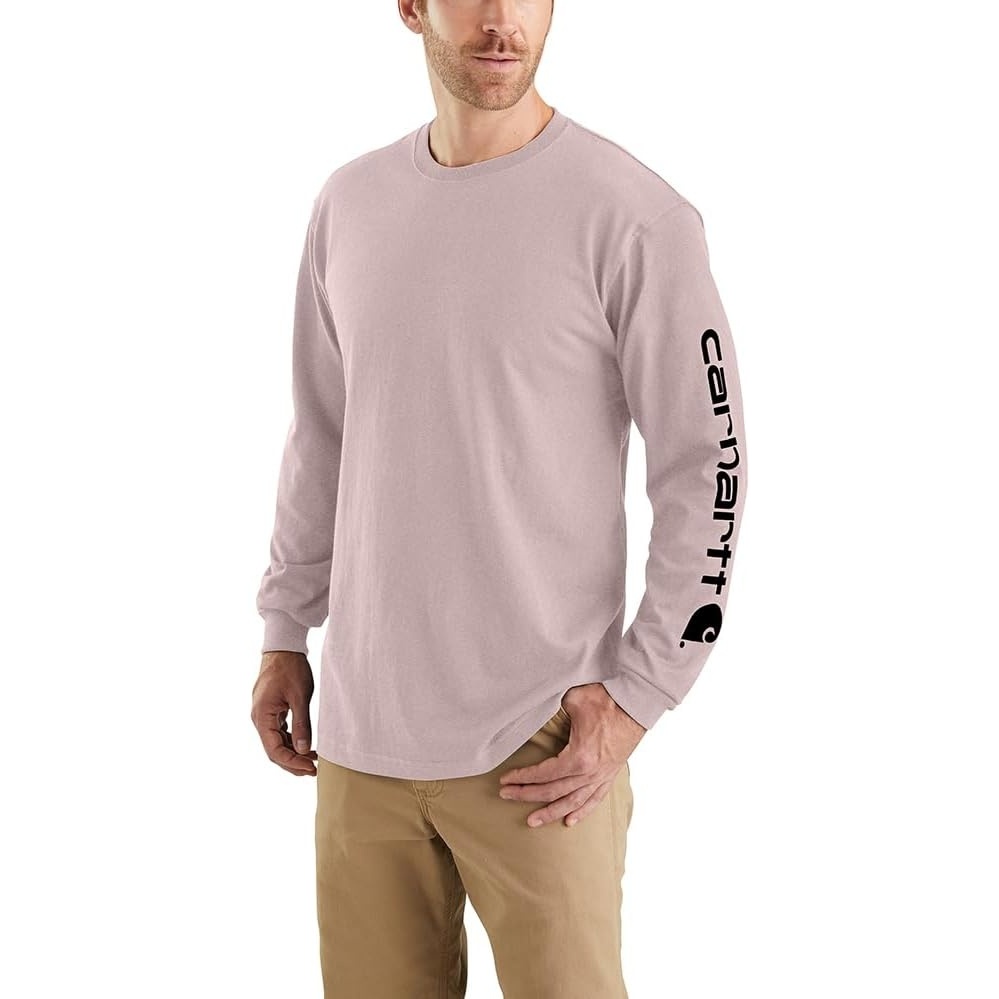 image:imageCarhartt Mens Dearborn Loose LongSleeve Logo TShirt CloseoutMink
