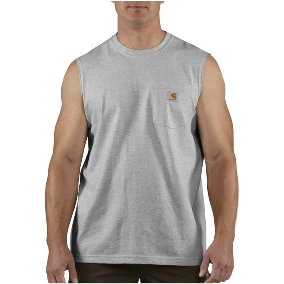 image:imageCarhartt Mens Dearborn Relaxed Sleeveless TShirtHeather Gray