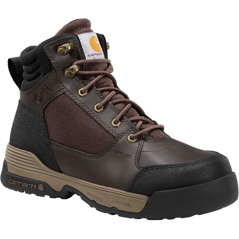 image:imageCarhartt Mens Force HD 6 Composite Toe Work Boot SlipResistant EH Rated FastDry LiningDark Brown