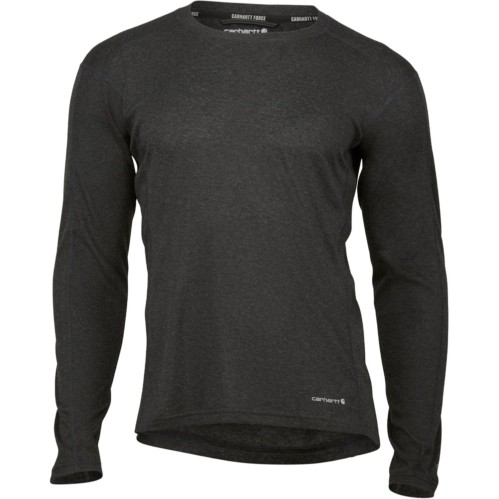 image:imageCarhartt Mens Force Midweight Stretch Base Layer CrewneckBlack Heather