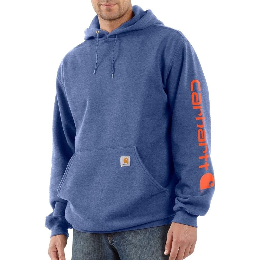 image:imageCarhartt Mens Iconic K288 Logo Sweatshirt CloseoutDusk Blue Heather