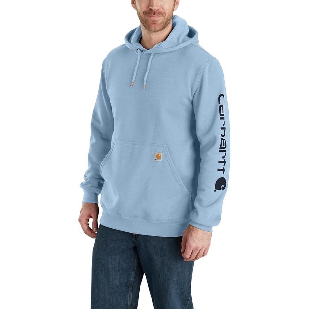 image:imageCarhartt Mens Iconic K288 Logo Sweatshirt CloseoutFog Blue