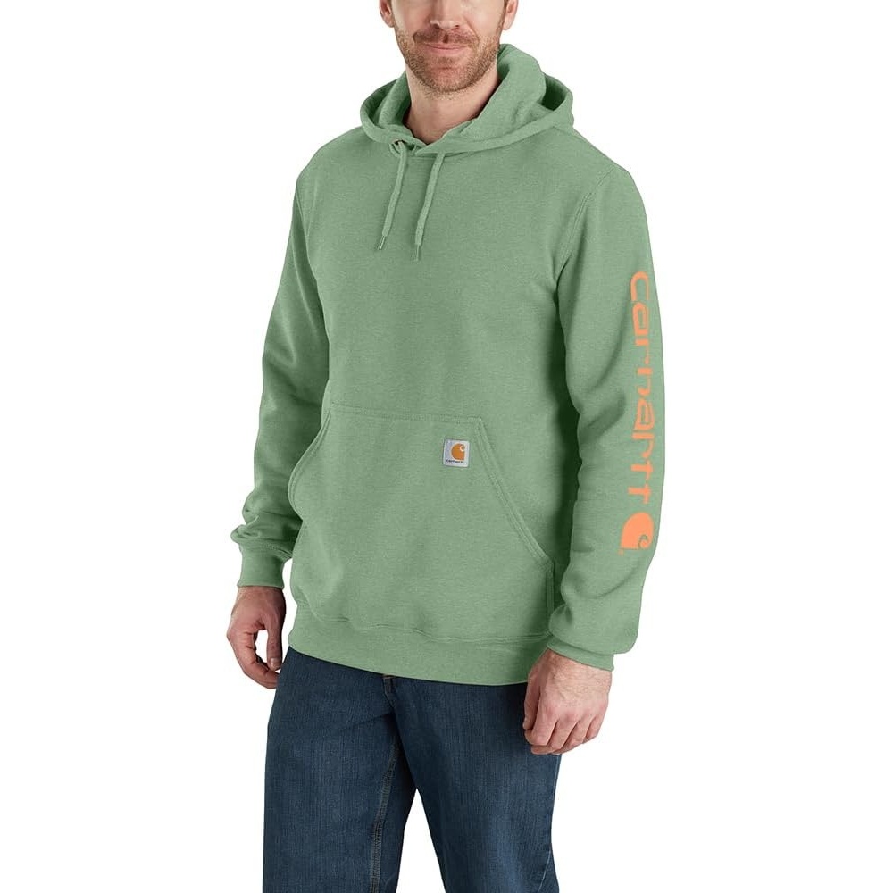 image:imageCarhartt Mens Iconic K288 Logo Sweatshirt CloseoutLoden Frost Heather