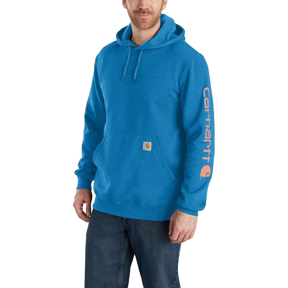 image:imageCarhartt Mens Iconic K288 Logo Sweatshirt CloseoutMarine Blue Heather