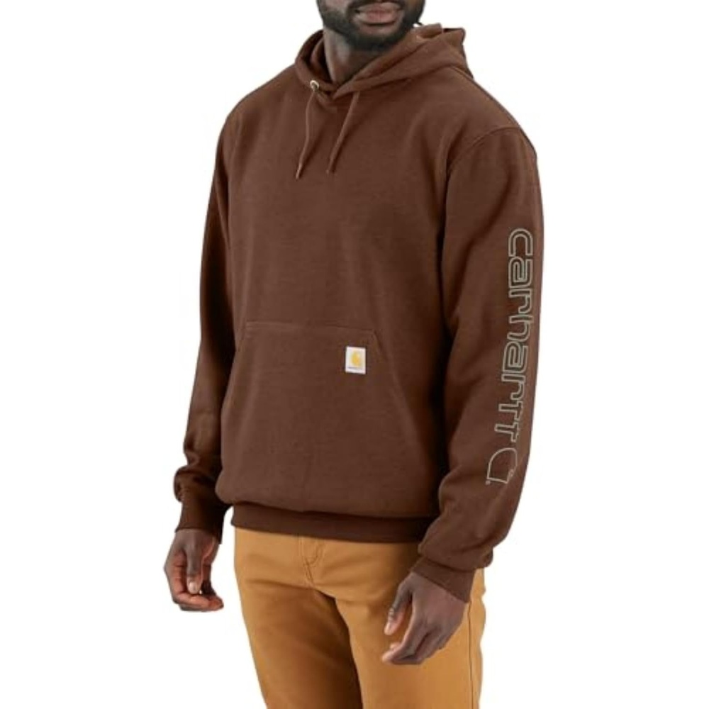 image:imageCarhartt Mens Iconic K288 Logo Sweatshirt CloseoutMocha Heather