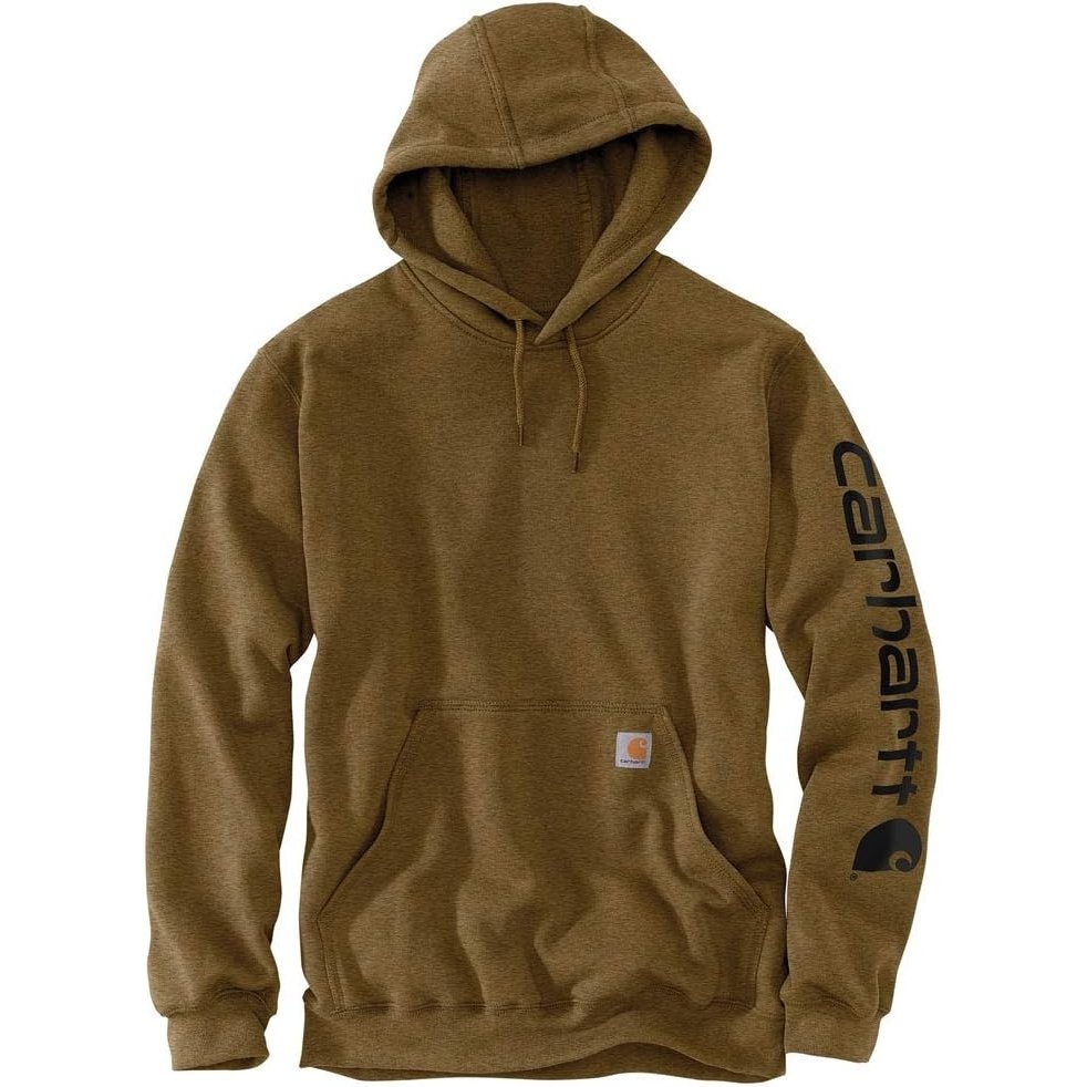 image:imageCarhartt Mens Iconic K288 Logo Sweatshirt CloseoutOiled Walnut Heather