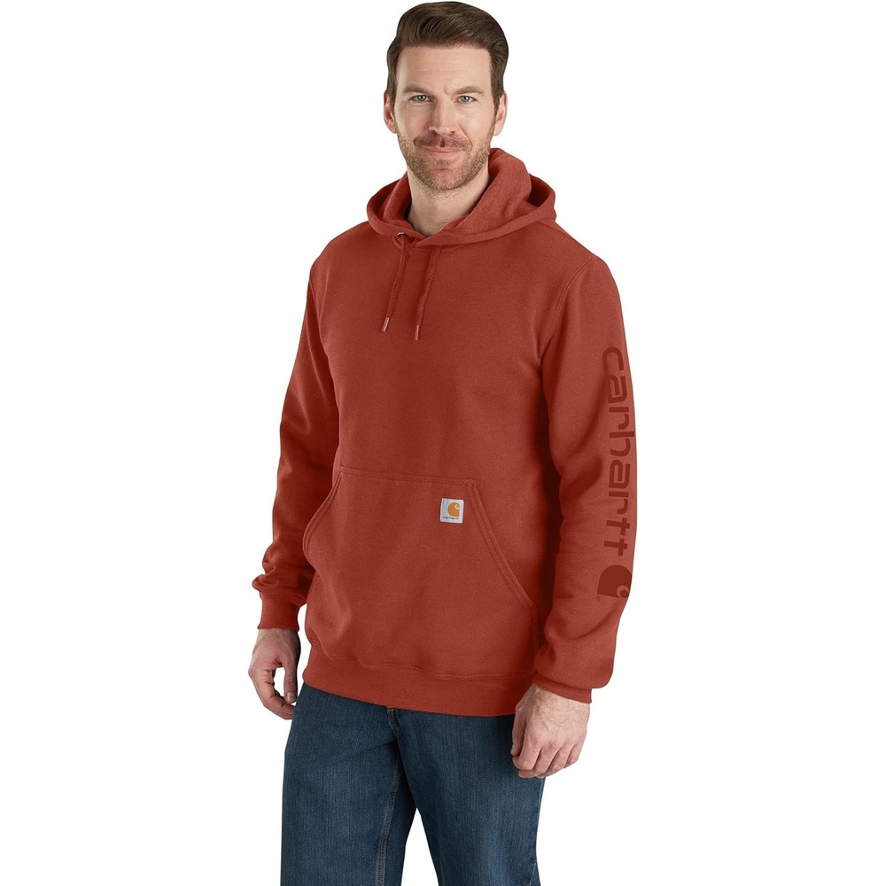 image:imageCarhartt Mens Iconic K288 Logo Sweatshirt CloseoutSaddle Red