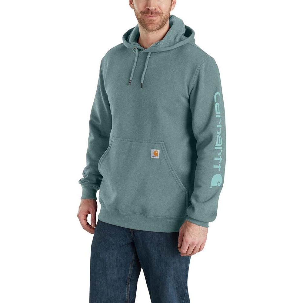 image:imageCarhartt Mens Iconic K288 Logo Sweatshirt CloseoutSea Pine Heather