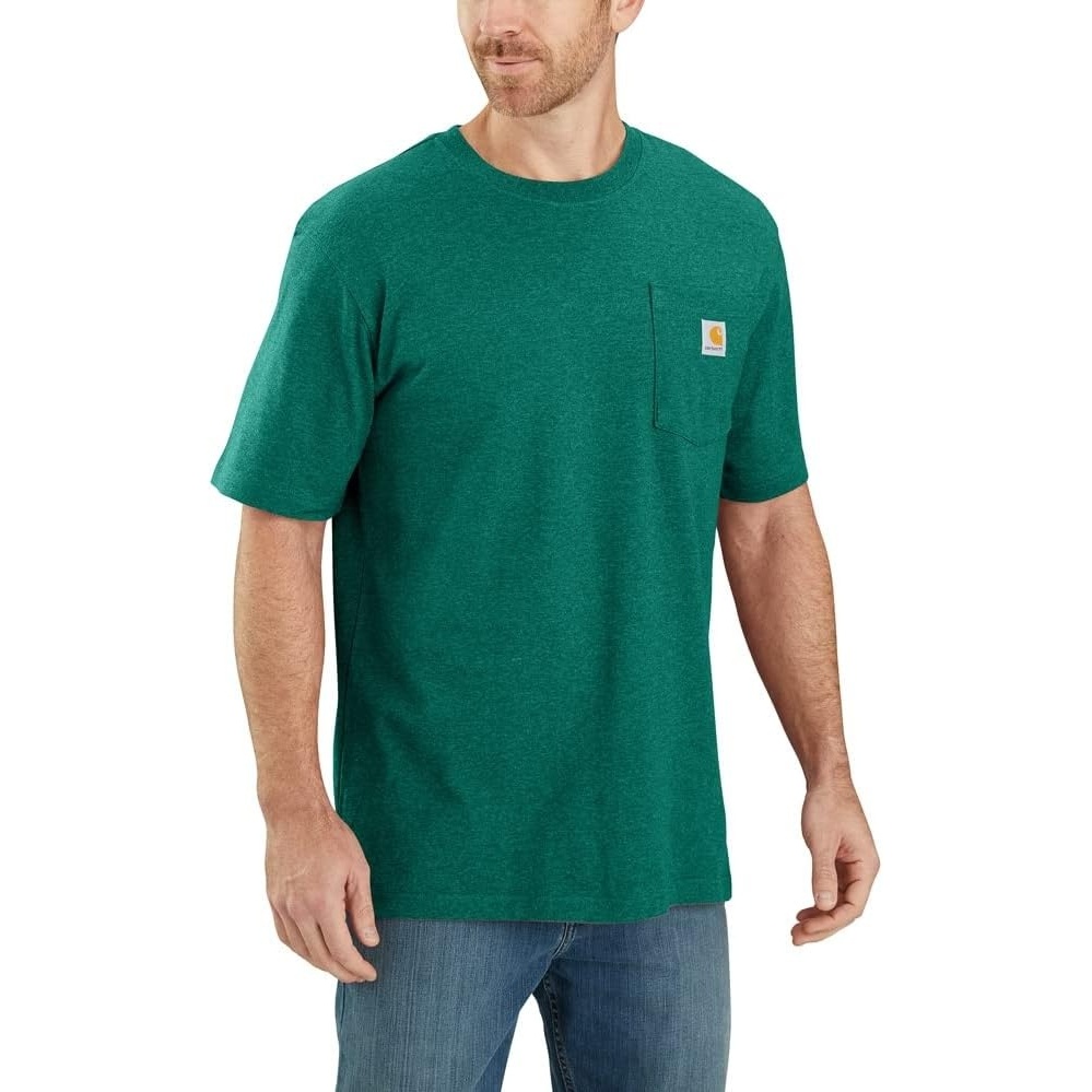image:imageCarhartt Mens Iconic K87 Pocket TShirt CloseoutCadmium Green Heather