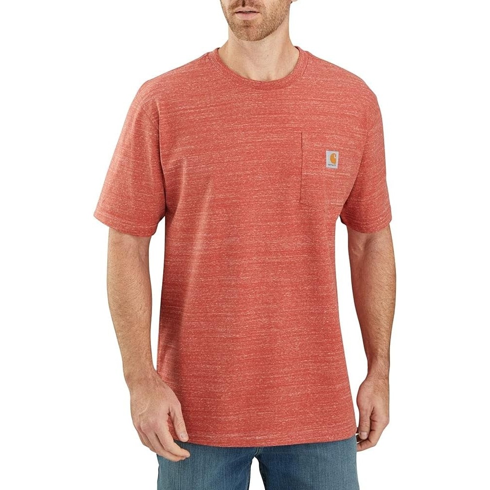 image:imageCarhartt Mens Iconic K87 Pocket TShirt CloseoutCayenne Snow Heather