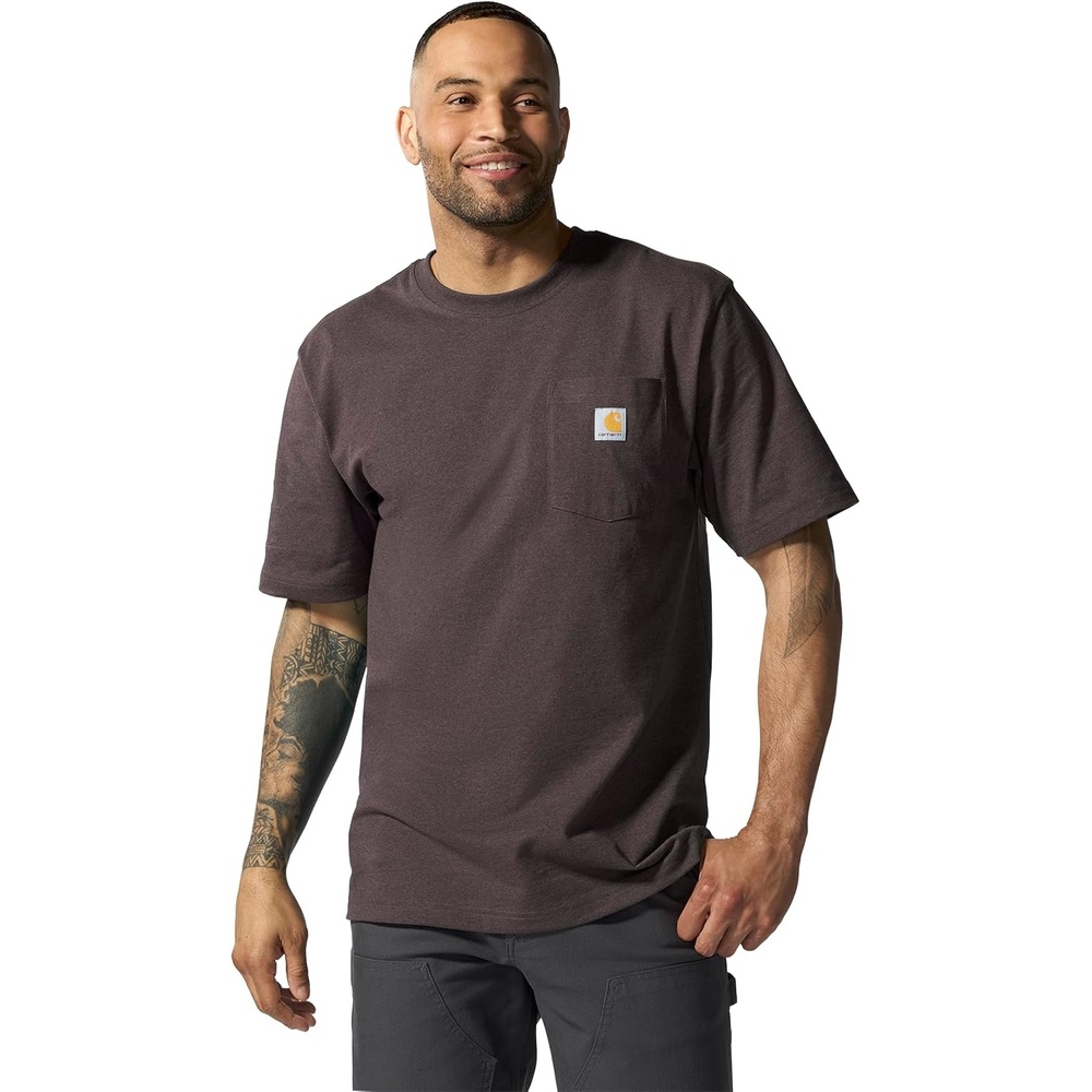 image:imageCarhartt Mens Iconic K87 Pocket TShirt CloseoutDark Sepia Heather