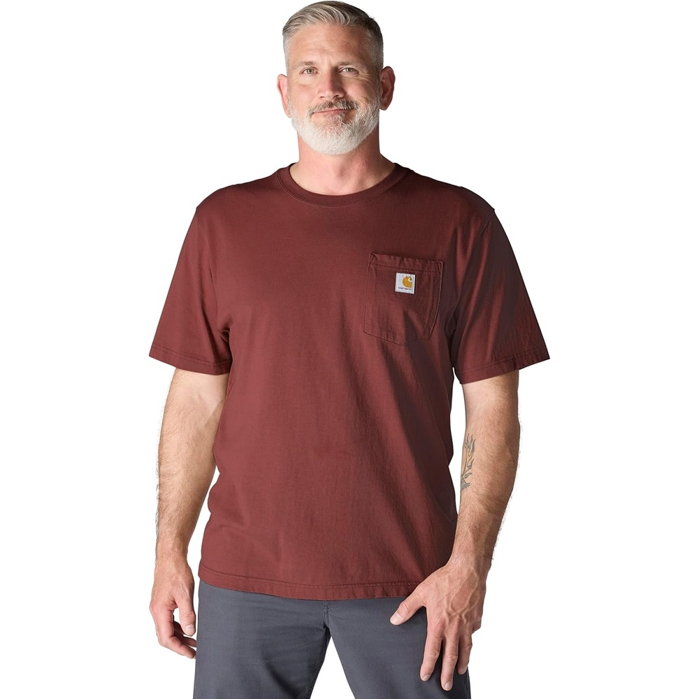 image:imageCarhartt Mens Iconic K87 Pocket TShirt CloseoutDark Spice Red