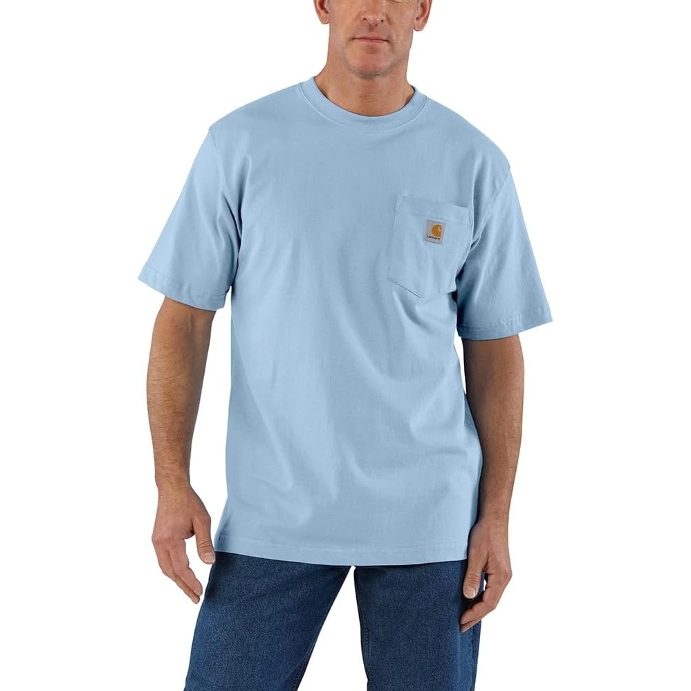 image:imageCarhartt Mens Iconic K87 Pocket TShirt CloseoutFog Blue