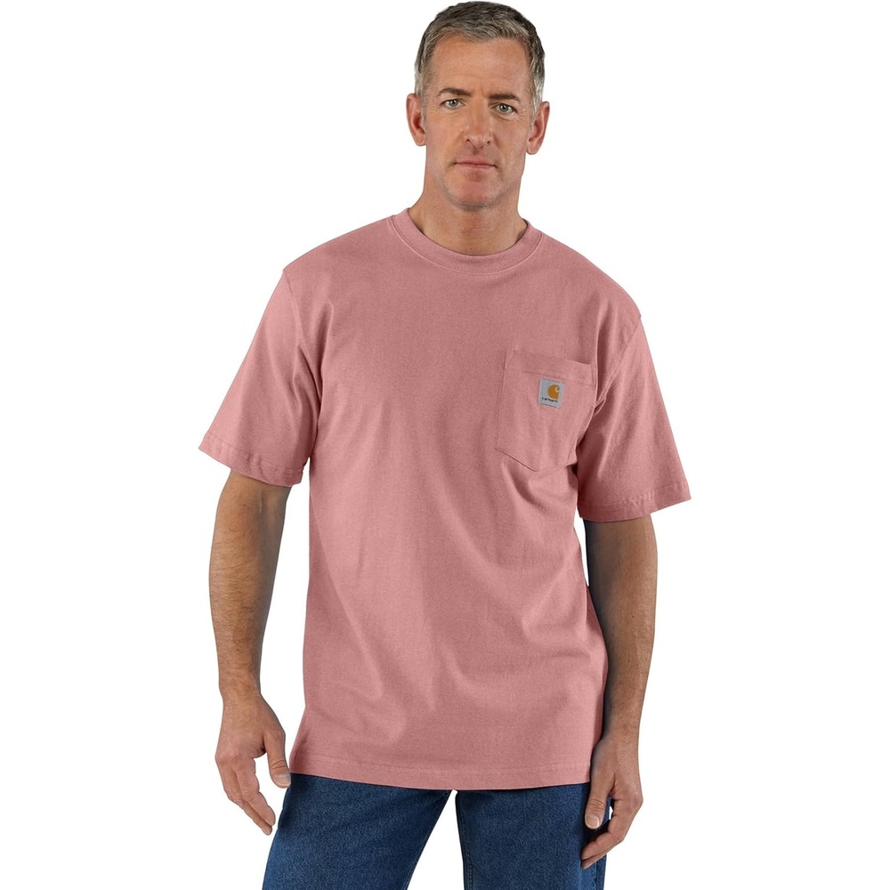 image:imageCarhartt Mens Iconic K87 Pocket TShirt CloseoutRose Tint Heather