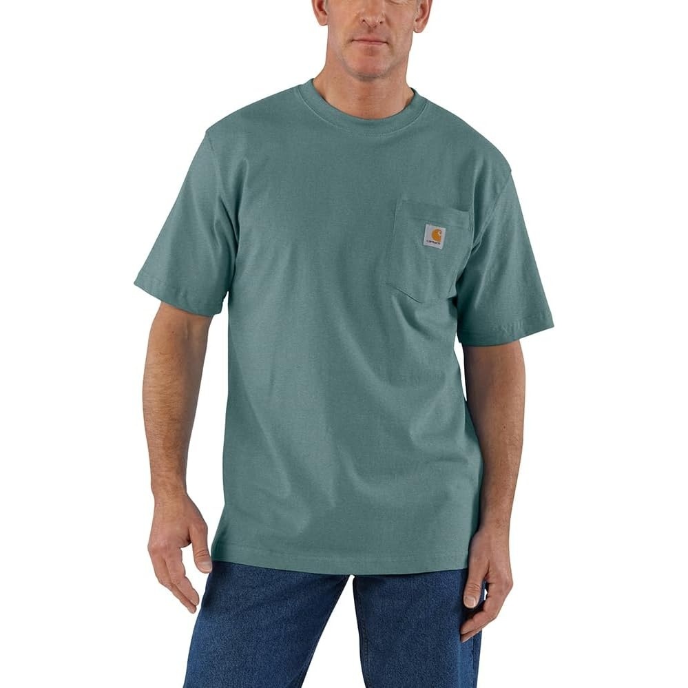 image:imageCarhartt Mens Iconic K87 Pocket TShirt CloseoutSea Pine Heather