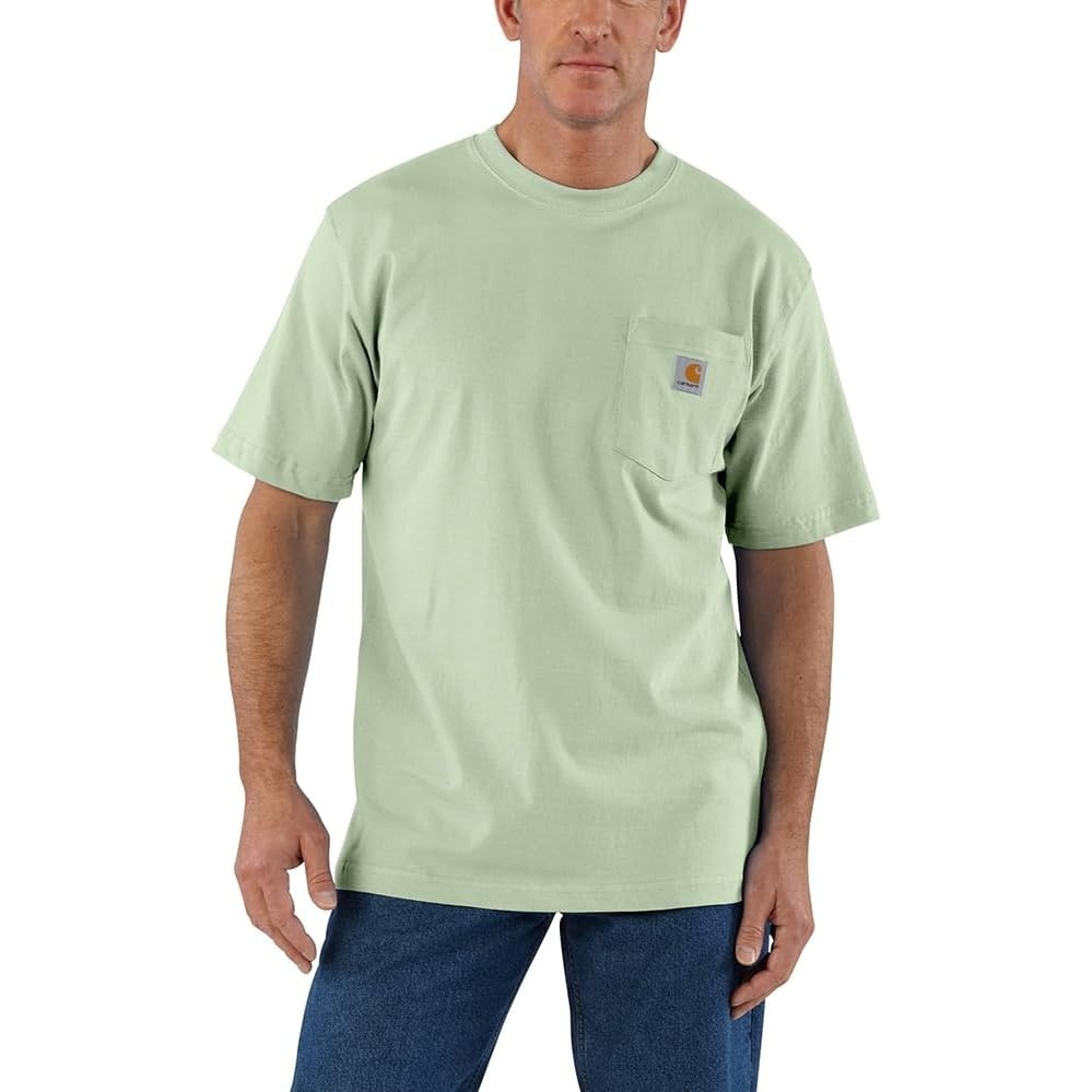 image:imageCarhartt Mens Iconic K87 Pocket TShirt CloseoutTender Greens
