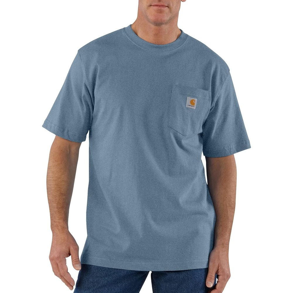 image:imageCarhartt Mens Iconic K87 Pocket TShirt CloseoutThundercloud Heather