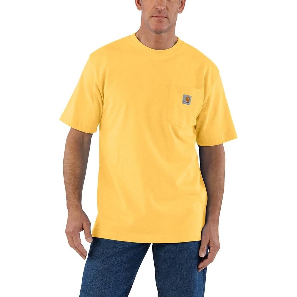 image:imageCarhartt Mens Iconic K87 Pocket TShirt CloseoutVivid Yellow Heather
