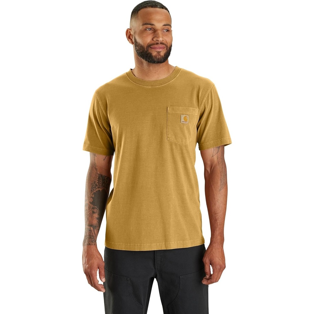 image:imageCarhartt Mens Irvine Relaxed Garment Dyed TShirtDark Sunflower