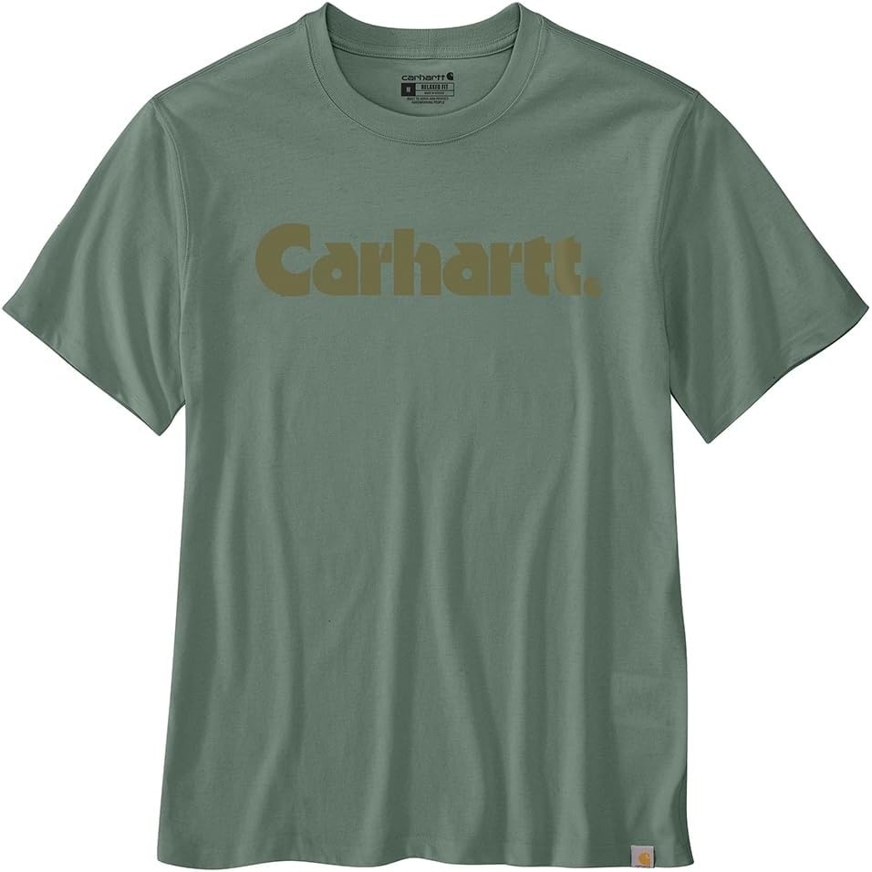 image:imageCarhartt Mens Irvine Relaxed Logo TShirtGreen Slate