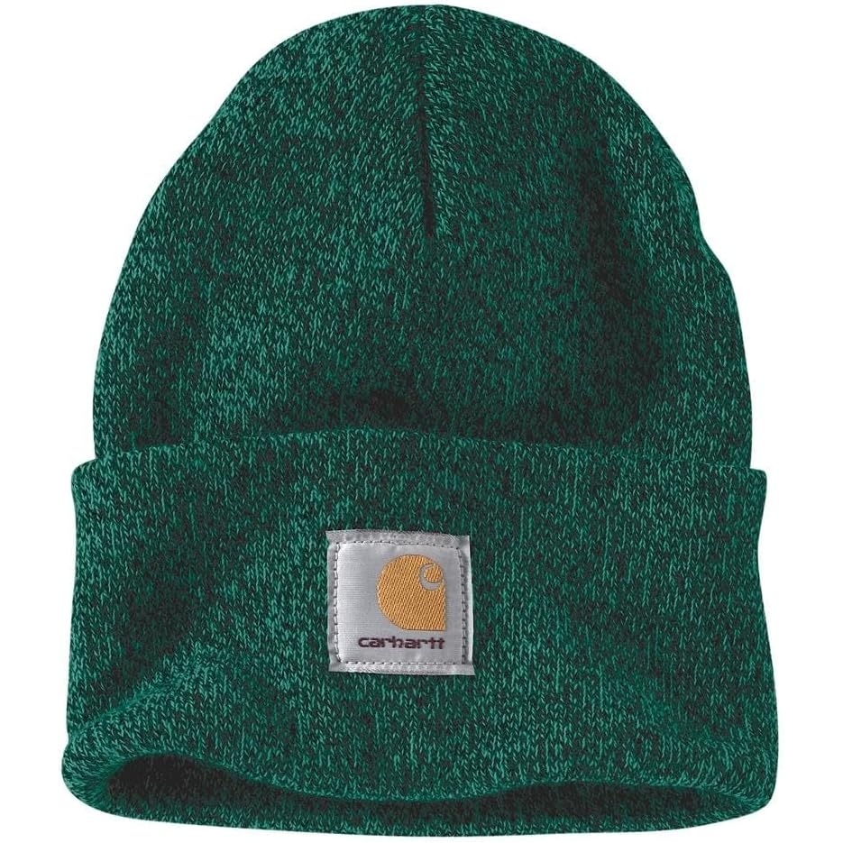 image:imageCarhartt Mens Knit Cuffed Beanie CloseoutCadmium GreenShadow Marl