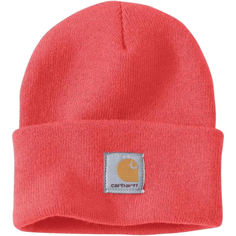 image:imageCarhartt Mens Knit Cuffed Beanie CloseoutCoral Glow