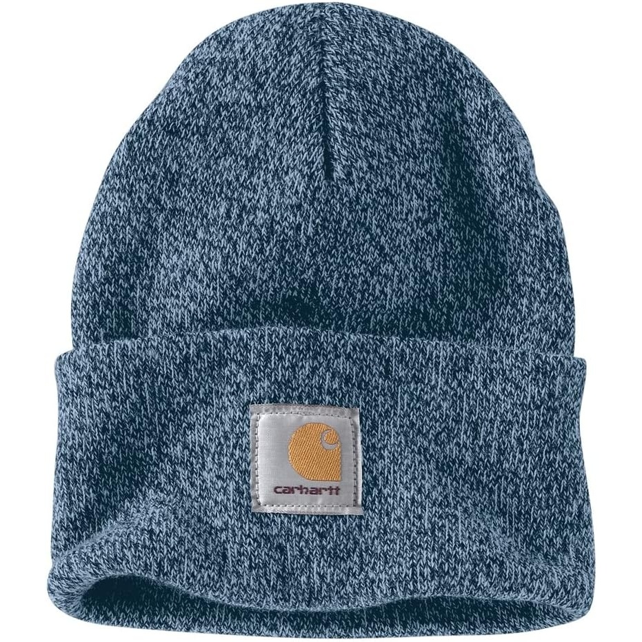 image:imageCarhartt Mens Knit Cuffed Beanie CloseoutNight BlueAlpine Blue Marl