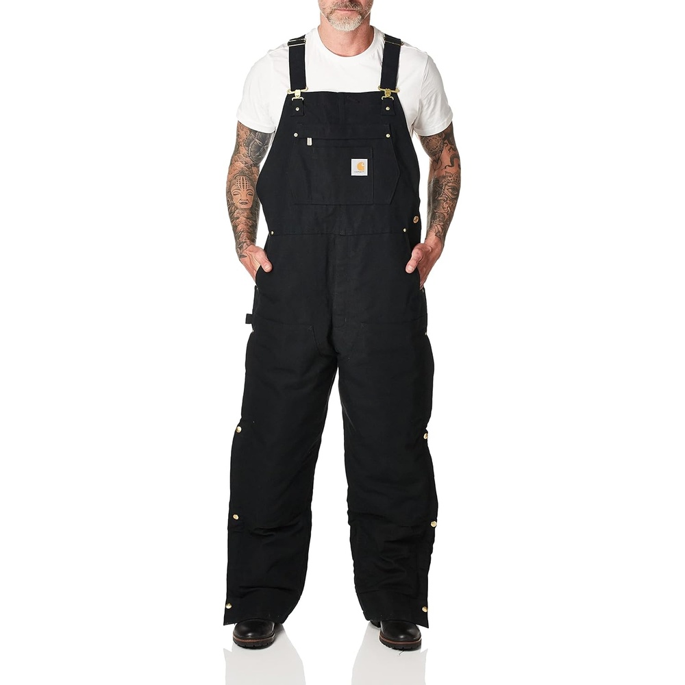 image:imageCarhartt Mens Loose Fit Firm Duck Insulated Bib OverallBlack
