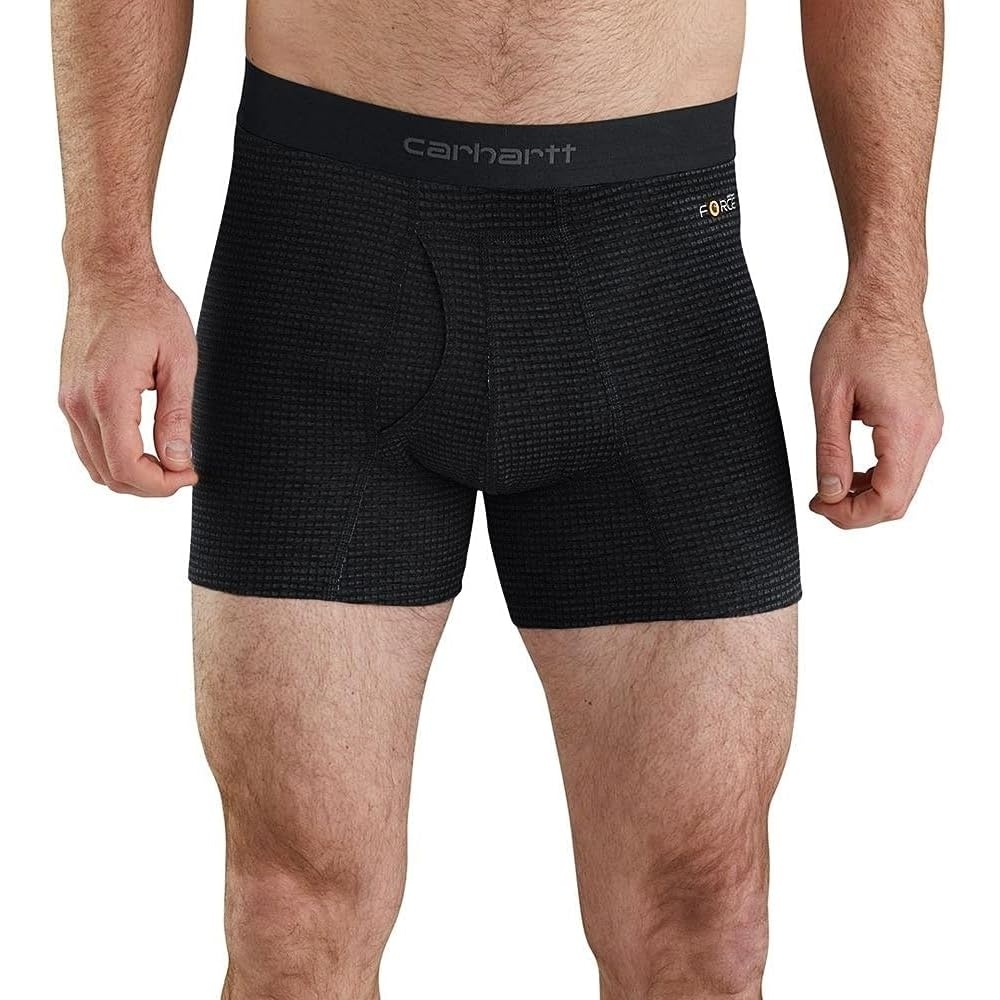 image:imageCarhartt Mens MBB122 5 Inch Tech Boxer BriefBlack Grid