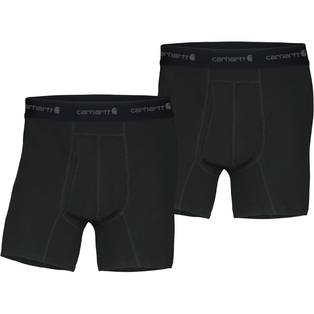 image:imageCarhartt Mens MBB124 5 Inch Basic Boxer Brief 2PackBlack