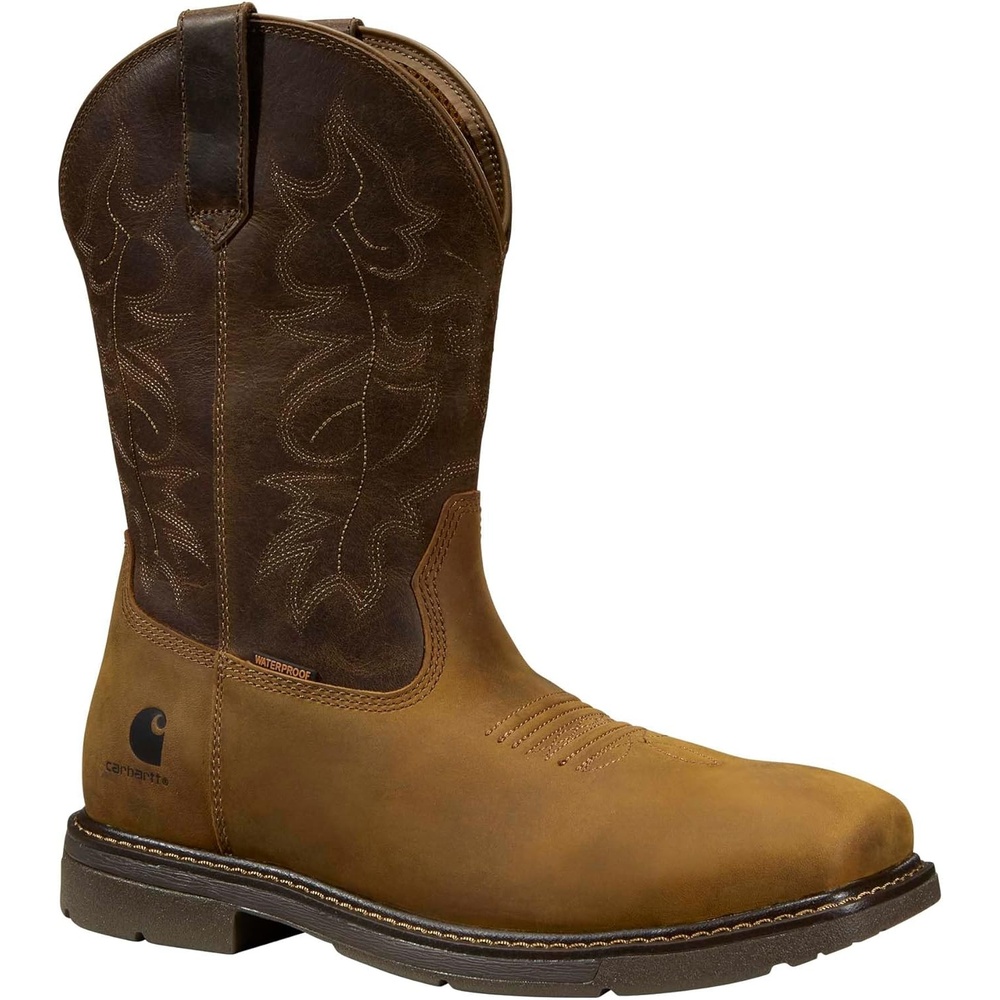 image:imageCarhartt Mens Montana 11 Waterproof Square Toe Wellington Work BootLight Brown