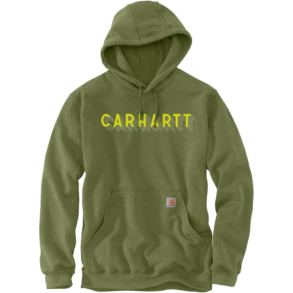 image:imageCarhartt Mens Rain Defender Loose Fit Midweight Logo Graphic SweatshirtChive Heather