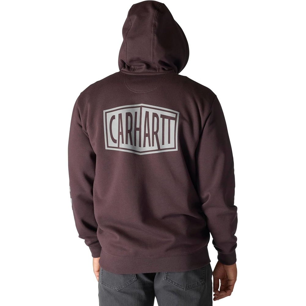 image:imageCarhartt Mens Rain Defender Loose Fit Midweight Logo Graphic SweatshirtDark Sepia