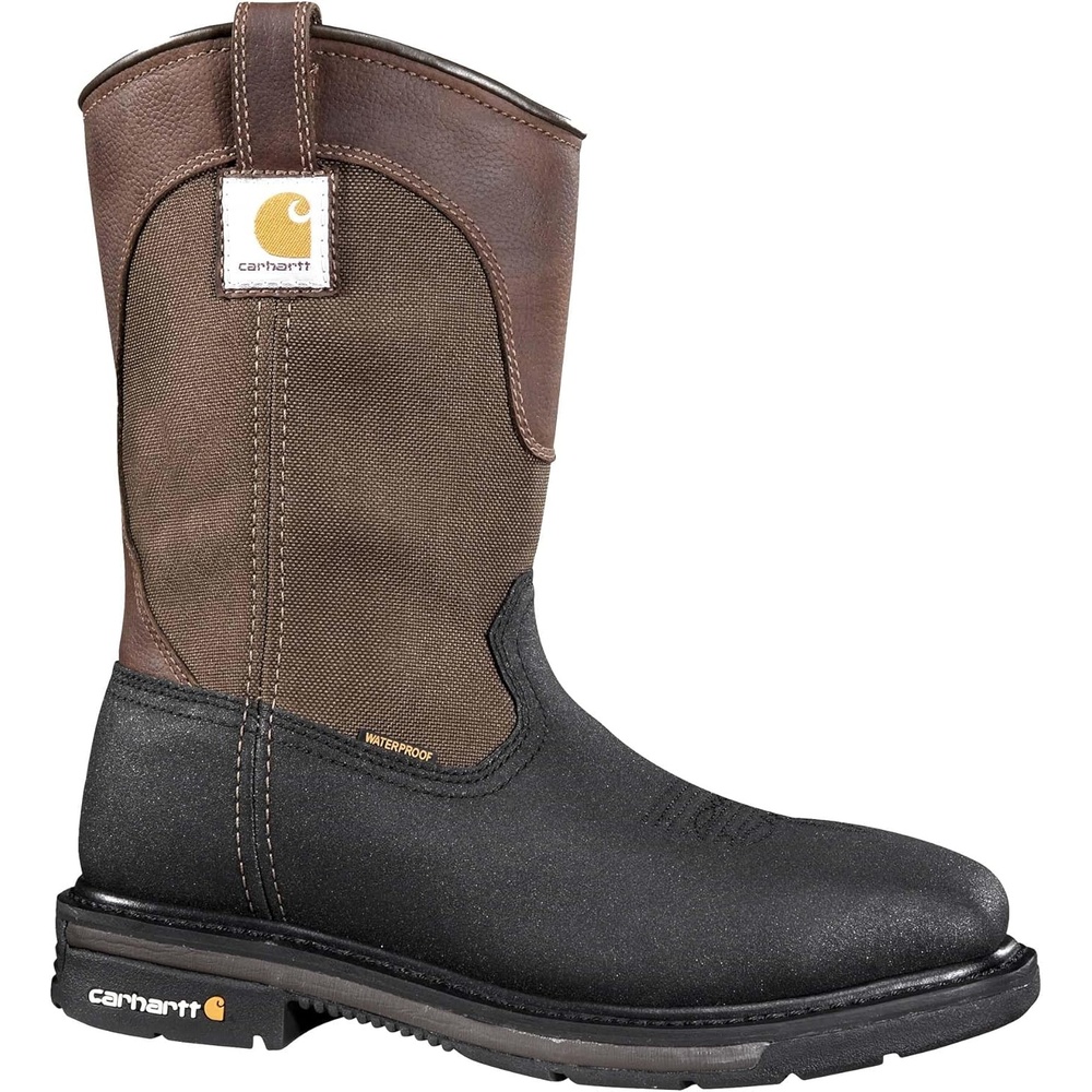 image:imageCarhartt Mens Rugged Flex Square toe 11 Steel Toe WellingtonBrownBlack Leather