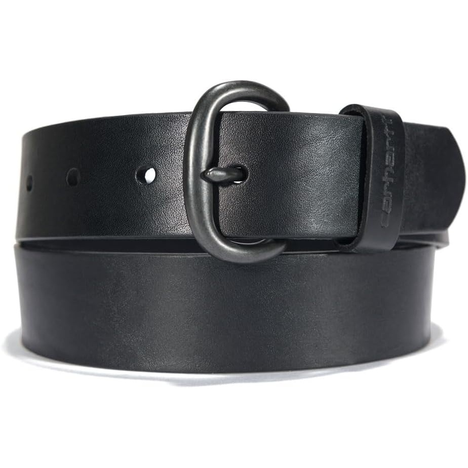 image:imageCarhartt Mens Saddle Leather BeltBridle Leather Debossed Keeper Black