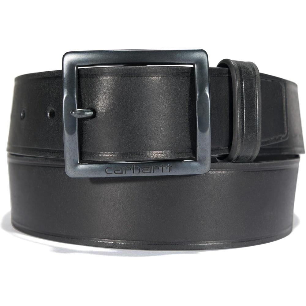 image:imageCarhartt Mens Saddle Leather BeltBridle Leather Heat Creased Black