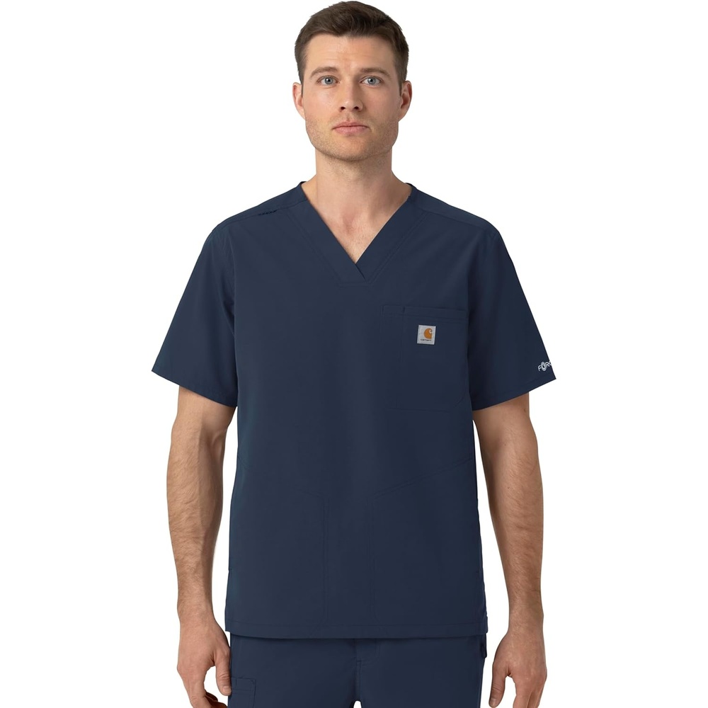 image:imageCarhartt Rugged Flex FLD Mens Ripstop VNeck Scrub TopNavy