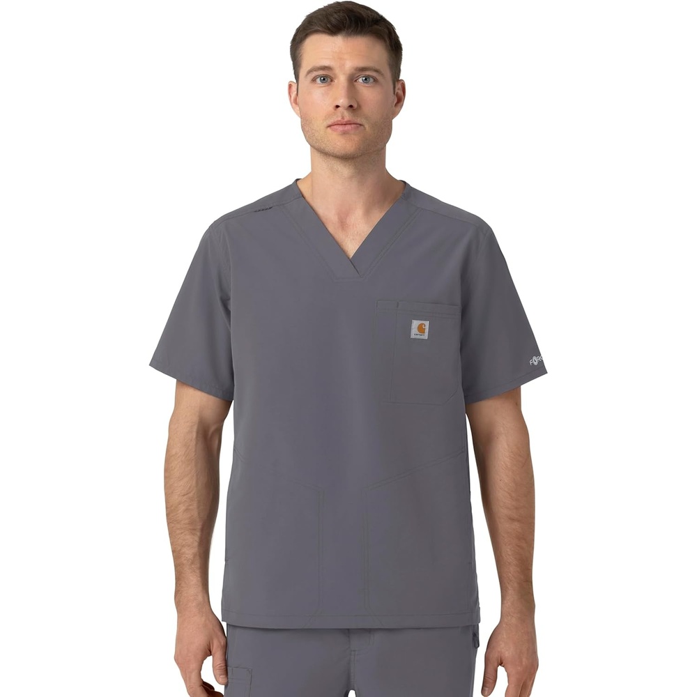 image:imageCarhartt Rugged Flex FLD Mens Ripstop VNeck Scrub TopPewter