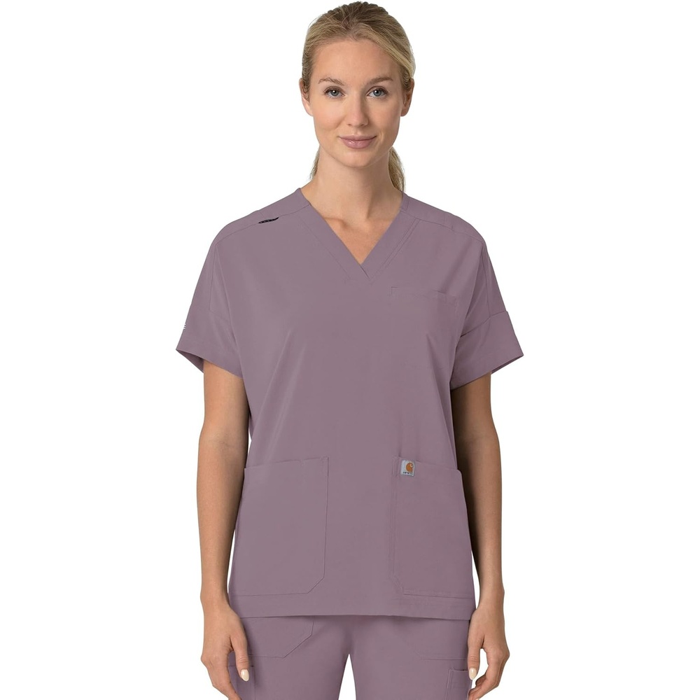 image:imageCarhartt Scrubs C13110 Womens Force CrossFlex Modern Fit Oversized VLavender Mist