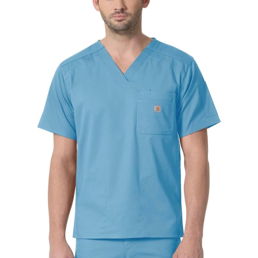 image:imageCarhartt Scrubs C16418 Mens Rugged Flex Modern Fit Ripstop Chest PockAzure Blue