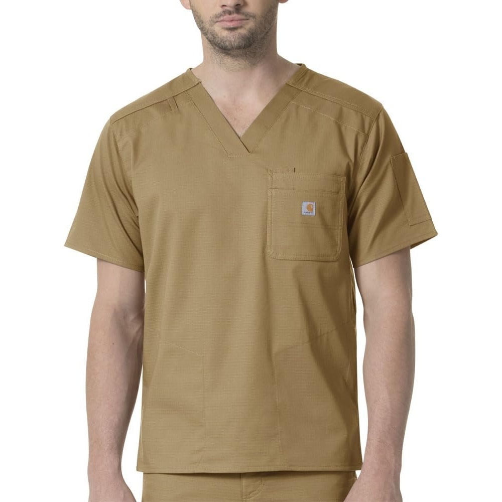 image:imageCarhartt Scrubs C16418 Mens Rugged Flex Modern Fit Ripstop Chest PockDijon