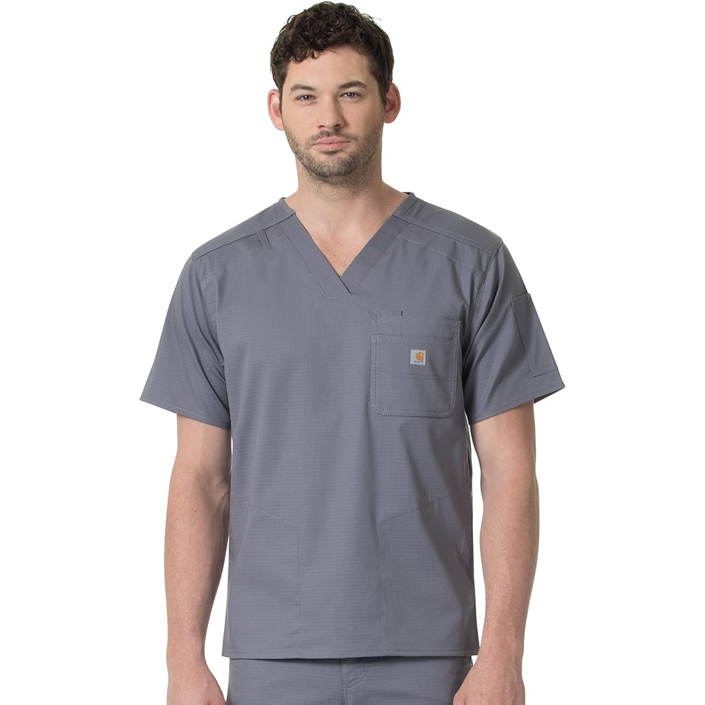 image:imageCarhartt Scrubs C16418 Mens Rugged Flex Modern Fit Ripstop Chest PockPewter