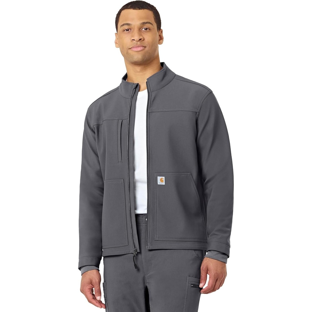 image:imageCarhartt Scrubs C80023 Mens Rugged Flex Modern Fit Bonded Fleece JackPewter