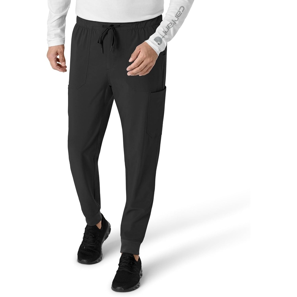 image:imageCarhartt Scrubs for Men Force CrossFlex Joggers Pants with Drawstring and 7 PocketsBlack