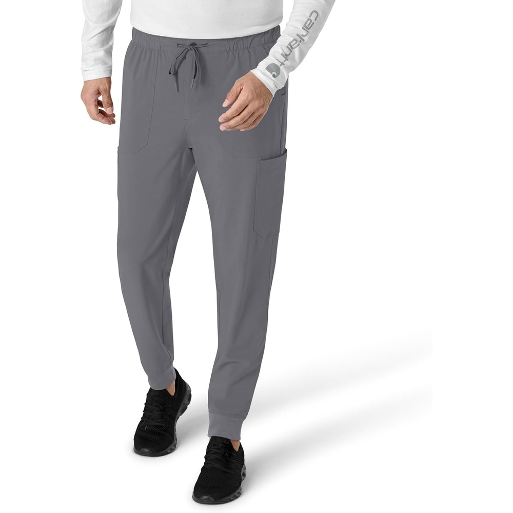 image:imageCarhartt Scrubs for Men Force CrossFlex Joggers Pants with Drawstring and 7 PocketsPewter