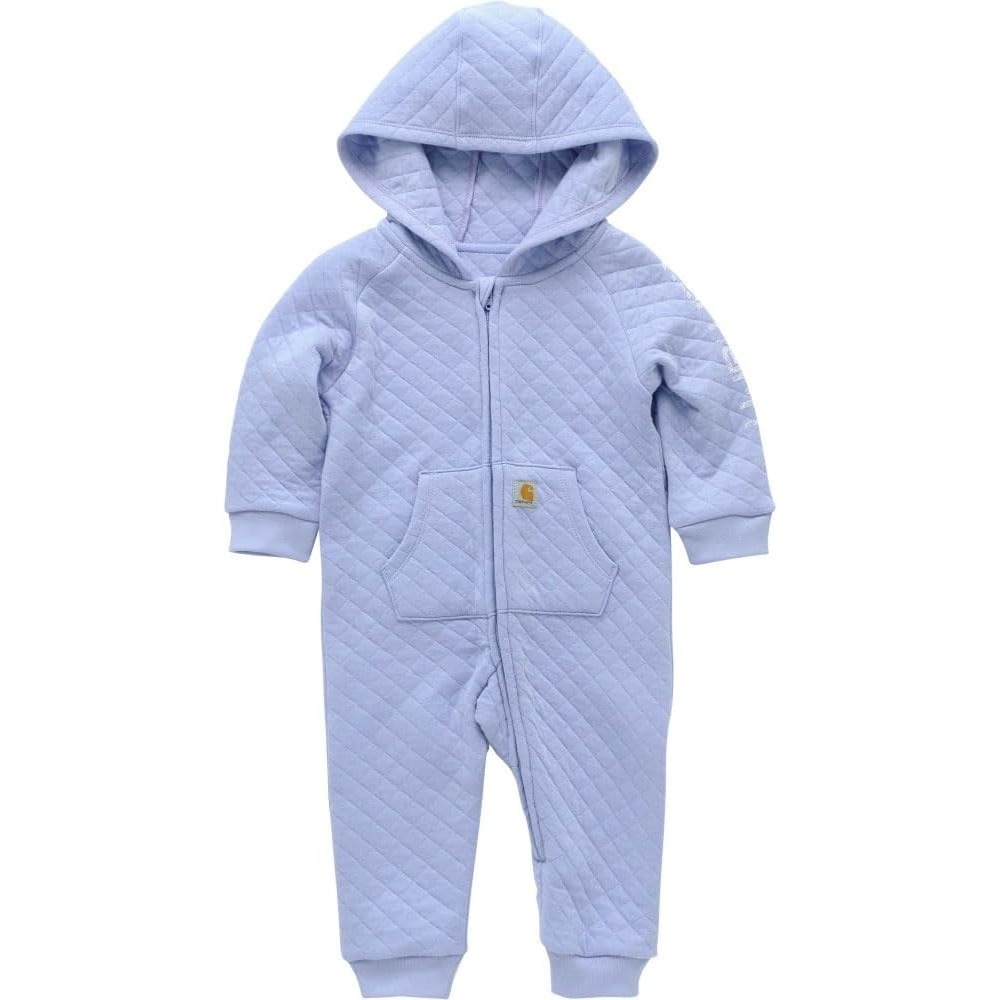 image:imageCarhartt babygirls Baby Girls Longsleeve Hooded Zipup Footless Jumpsuit Onepiece HoodiePale Iris