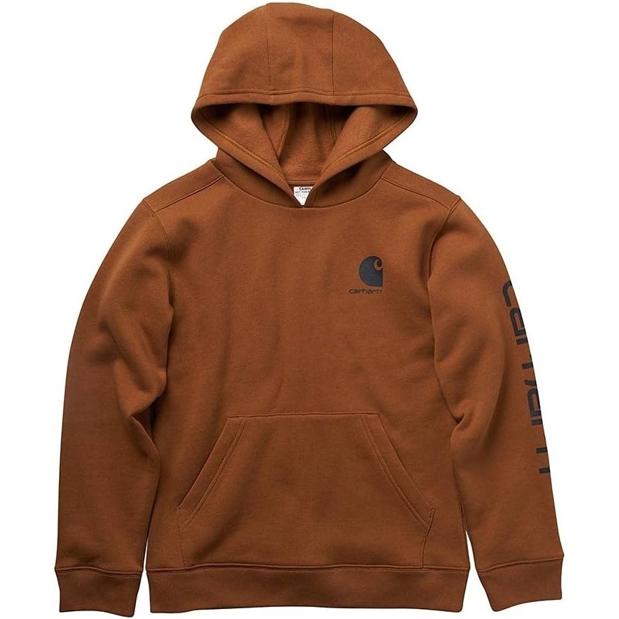 image:imageCarhartt boys Longsleeve Hooded Graphic SweatshirtCarhartt Brown
