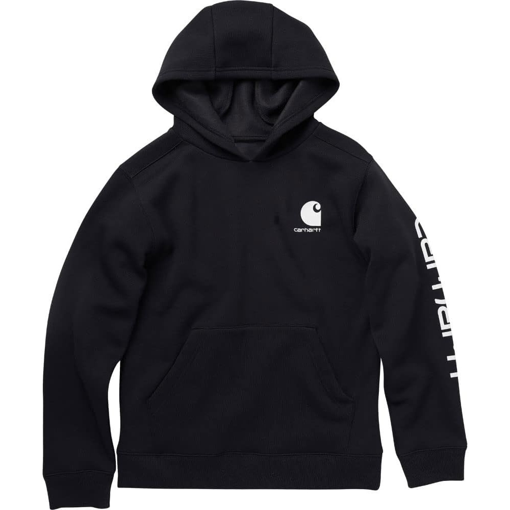image:imageCarhartt boys Longsleeve Hooded Graphic SweatshirtCaviar Black