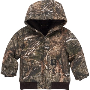 Carhartt Boys’ Flannel-Lined Hooded Canvas Insulated Zip-Up Jacket(Mossy Oak Country Dna)