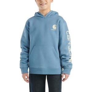 Carhartt Boys’ Long Sleeve Hooded Sweatshirt(Coronet Blue)